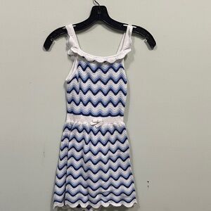 Janie and Jack Blue and White Zigzag Dress